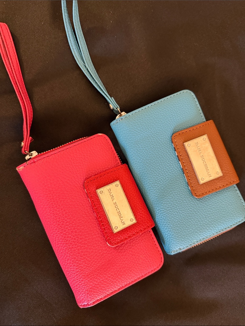 Dana Buchman Wristlets Set of 2 Phone Wallet Pink and Blue
